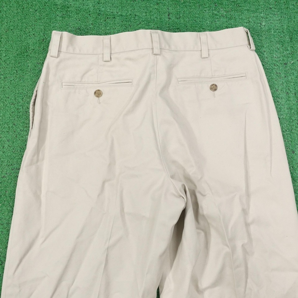 New L.L. Bean Pants Mens 34x36 Beige Khakis Classic Fit Cotton Wrinkle Resistant - Picture 6 of 8